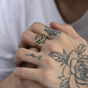 Оптовая продажа, кольцо в стиле хип-хоп, винтажное религиозное кольцо из нержавеющей стали, цепь из титановой стали, кольцо для мужчин - Product Image 3