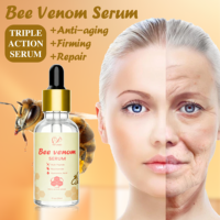 Sérum anti-âge triple action à marque privée avec peptides multiples, acide hyaluronique, hydratant, réparateur de rides et venin d'abeille