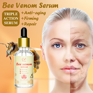 Suero Facial Antienvejecimiento de <span class=keywords><strong>Triple</strong></span> Acción con Péptidos Múltiples, Ácido Hialurónico, Hidratante, Reparador de Arrugas y Veneno de Abeja, Marca Privada - Product Image 4