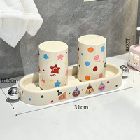 Organisateur de brosses à dents pour comptoir de salle de bain, 2 tasses, porte-brosses à dents pour la douche, porte-brosses à dents avec tasse et plateau