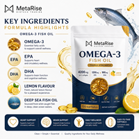 Capsules de gelée molle d'huile de poisson pour adultes, marque privée OEM, oméga 3 EPA DHA, soutien du bien-être du cœur et du cerveau, complément alimentaire, 120 unités