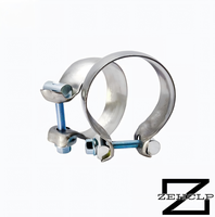 Klem Knalpot Ball Socket Stainless Steel 304 Spring Bolt Fleksibel Tahan Suhu Tinggi 48mm untuk Pipa Knalpot Mobil Eropa