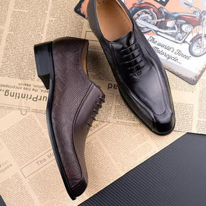 Chaussures habillées formelles de mariage pour hommes, élégantes et personnalisées, faites à la main, en cuir véritable, lacets, scellées en haut, hauteur - Product Image 4