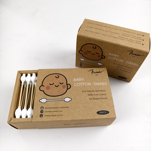 Coton-tiges en bambou jetables à double tête, personnalisables, de haute qualité, pour bébés, usage domestique et maquillage, 55 pièces - Product Image 3