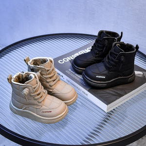 Zapatos de Estilo Coreano para Niños, Zapatos de Suela Blanda, Botas de Nieve para Niños, Botas Deportivas de Forro Polar Coral, Calzado - Product Image 3