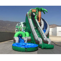 Aire de jeux aquatiques gonflable pour enfants, trampoline aquatique extérieur avec toboggan, bâche en PVC durable pour parc aquatique et location de fête