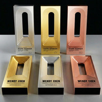 Trofeo Metálico Creativo Personalizado de Bubugao con Grabado e Impresión UV para Reconocimiento a Empleados Destacados, Recuerdo en Oro y Plata