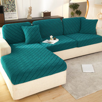 Housse de Canapé Épaisse, Extensible et Élastique en Polaire pour Salon, Chambre, Canapé d'Angle en Forme de L