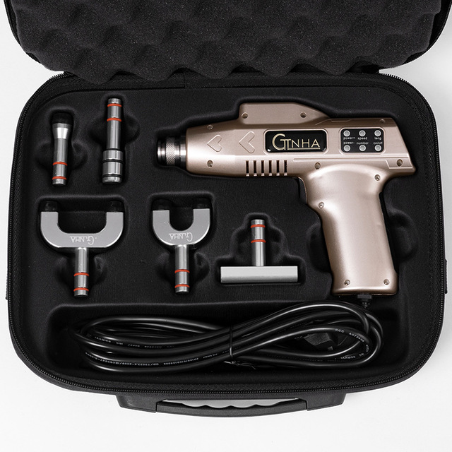 Chiropractic Percussion Massager 24-Speed Manual-Wired Control Bone-Setting Gun Spinal Plug-In Metal Back