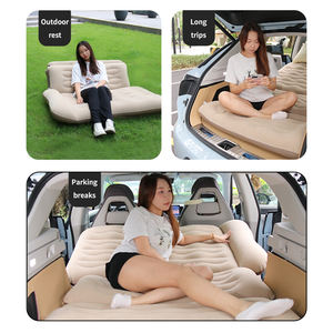 เตียงนอนในรถยนต์แบบพับสามตอน ผิวเคลือบ PVC พร้อมปั๊มลมไฟฟ้าในตัว โซฟาเบดแบบพองลมได้เอง ที่นอนเป่าลมสำหรับตั้งแคมป์ในรถยนต์ - Product Image 4