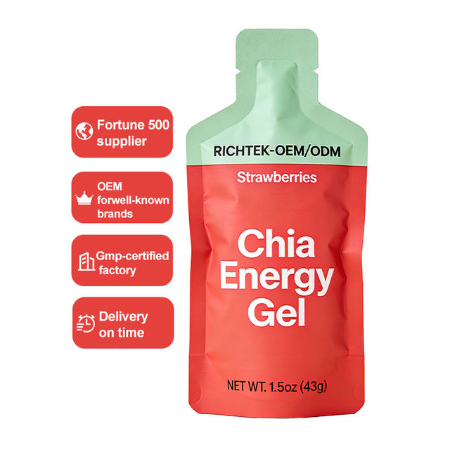 OEM Private Label Sports Nutrition Packs Energy Gel Shots Biodegradable Energy Gel Drink Is Suitable for Sports Outdoor People