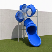 Toboggan incurvé transparent personnalisé en LLDPE sans moteur avec bord de sécurité pour aire de jeux extérieure, parc et usage en centre de divertissement communautaire