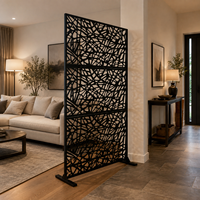 Paravent d'intimité autoportant en métal pour balcon, cour et jardin, clôture à lamelles