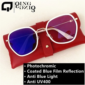 Gafas fotocromáticas señoras sexangle sobre el tamaño aleación negro blanco lunettes photogray pour femme anti luz azul pantalla de ordenador - Product Image 2