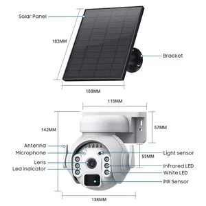 3MP 4g太阳能摄像机18650电池电源，最大128G，WIFI安全摄像机防水户外云台闭路电视IP摄像机