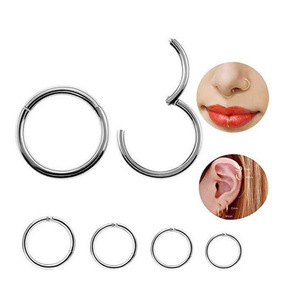 Aro para la Nariz Sin Costuras para Perforaciones Corporales |   Pendientes de Aro para Cartílago con Bisagras de Acero Inoxidable 316L, Anillo para Labio y Anillo para Septum - Product Image 2