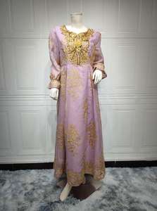 Robe de l'Aïd arabe broderie appliques femmes Caftan caftan robe <span class=keywords><strong>maroc</strong></span> fête islamique luxe Abaya 2024 robe de soirée musulmane - Product Image 4