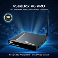 Penjualan Tersertifikasi untuk VSeeBox V6 Pro Plus TV Box Model Terbaru Android 15 Remote Control Suara dengan Lampu Latar Allwinner H618 8K Dual