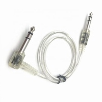Câble audio stéréo de connecteur de prise coaxiale transparente de 6.35mm à 6.35mm avec gaine en PVC pour microphone
