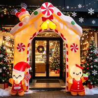 Arche de Noël gonflable d'extérieur 10FT, décoration de jardin gonflable en forme de bonhomme en pain d'épices pour Noël