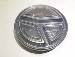 HACAMY 3 <b>Compartment</b> Disposable PP Plastic Food Containers with Airtight Lids Round Meal Prep <b>Lunch</b> <b>Boxes</b> - Product Image 6