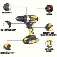 Perceuse sans fil au lithium 20V portable et économique pour les projets de rénovation et de fixation de meubles en atelier et garage
