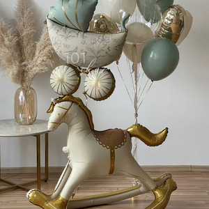 Globo de Aluminio con Forma de Cochecito de Bebé Personalizado al por Mayor, Decoración <span class=keywords><strong>para</strong></span> Primer <span class=keywords><strong>Cumpleaños</strong></span>, Fiesta de 100 Días, Baby Shower - Product Image 2