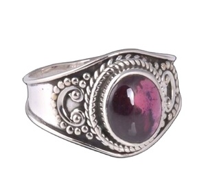 High Quality Natural Gemstone <b>Garnet</b> 925 Sterling <b>Silver</b> Handmade <b>Ring</b> Jewelry Wholesale Factory Price - Product Image 1