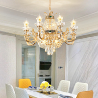 Lustre suspendu européen de luxe en cristal LED, lampe moderne pour la maison, le salon, la salle à manger, la chambre à coucher, décoration