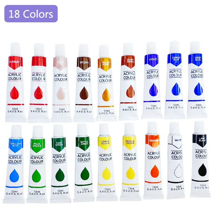 Art Craft Paint Supplies Oil Based Non-Toxic Professional Acrylic Paint Set Primary Colors Paint