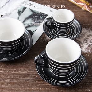 गर्म बेच कॉफी कप चम्मच के साथ सेट 4 आकार के साथ ज़ेबरा धारी शीशे का आवरण सिरेमिक मग के साथ पकवान चीनी मिट्टी के बरतन चाय कप संभालती - Product Image 4