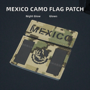 Parche de Bandera de Camuflaje México US4CES, Corte Láser, Reflectante, Brilla en la Oscuridad, Tela de Nailon, Equipo Táctico, Colores y Tamaños Personalizables - Product Image 2