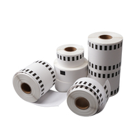 Étiquette d'usine marque noire taille continue logo personnalisable rouleaux d'étiquettes autocollantes de codes à barres thermiques directs