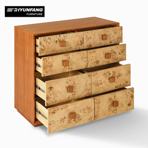 Commode à huit tiroirs en bois massif, style médiéval, motif Treetumor, avec rails de fermeture amortie, pour rangement de salon - Product Image 4