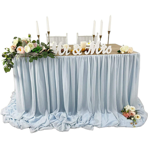 Nappes carrées et rectangulaires jetables glamour Fournitures de fête tactiles réutilisables pour mariages Événements spéciaux-Jupes de table - Product Image 2