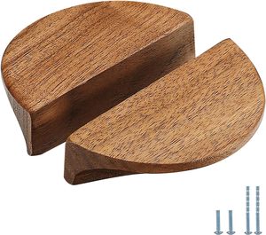 Poignée de meuble moderne en bois, forme originale, bouton de porte en hêtre, tirette de placard en bois massif - Product Image 3