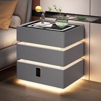 Table de chevet moderne intelligente avec serrure à code, recharge sans fil et rangement multifonctionnel, idéale pour les chambres d'appartement