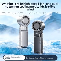 Ventilateur portable 2026 Ice Pack 4000mAh avec affichage numérique USB, haute vitesse, turbo puissant, pour bureau et extérieur
