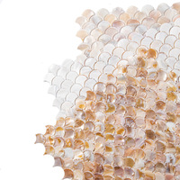 Tissu brocart mosaïque en écailles de poisson en acrylique 100% ignifuge tricoté pour les murs de la cuisine, de la salle de bain et du salon