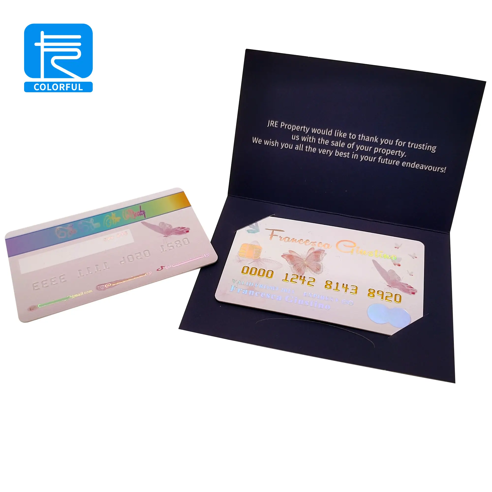 Custom Foil Stamping Logo Luxo Impermeável Cartão VIP Magnético Com Embalagem De Suporte De Papel
