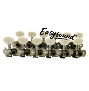 Cabezales de máquina 6 en 1 para guitarra de <span class=keywords><strong>12</strong></span> <span class=keywords><strong>cuerdas</strong></span>, perilla pequeña blanca, clavijas de afinación de montaje de 2 pines, clavijas de afinación para instrumentos de cuerda - Product Image 1