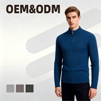 Großhandel Atmungsaktiver Anti-Schrumpf Herren Slim Fit Pullover mit Halbem Reißverschluss Rundhals-Sweater Halbhoher Kragen Strickpullover für den Winter