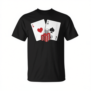 T-shirt Poker Player Aces Cards Chips pour adulte, vêtements décontractés unisexes - Product Image 2