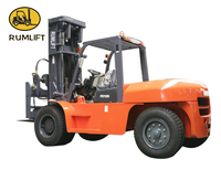 Chariot élévateur diesel RUM FD80 8/10 tonnes, moteur ISUZU, mât à deux étages, hauteur de levage maximale de 3000 mm, transmission automatique, fourches de 1220 mm