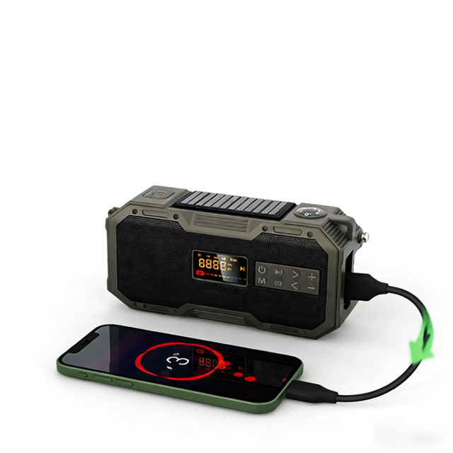 IPX5 Waterproof Emergency Radio Hand Crank Solar AM FM Shockproof Portable Survival Radio