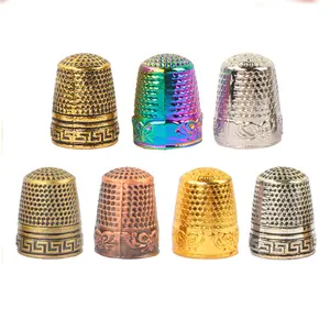 Vintage Butterfly Great Wall Pattern Thickened Metal Thimble Embroidery Press Thread Push Needle Household Apparel Machine Parts