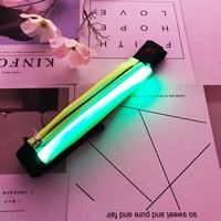Sac banane sport LED USB rechargeable et étanche en Lycra, idéal pour la course nocturne, sac banane lumineux à LED