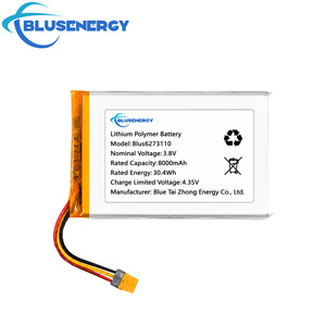 แบตเตอรี่ลิเธียมโพลิเมอร์ Blus673110 3.8V 8000mAh แบบชาร์จได้ แบตเตอรี่ LiPo Pouch Cell ความจุสูง สำหรับอุปกรณ์อัจฉริยะ OEM - Product Image 1