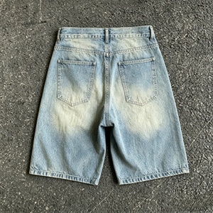 Shorts en jean délavé pour homme avec poches, style décontracté, tissu tissé bleu clair - Product Image 2