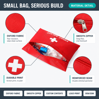Trousse de Premiers Secours Mini Smileplus en Gros, Format Portable de Poche, Pochette Oxford Étanche avec Fermeture Éclair, Certifiée CE Classe II, Logo Personnalisé